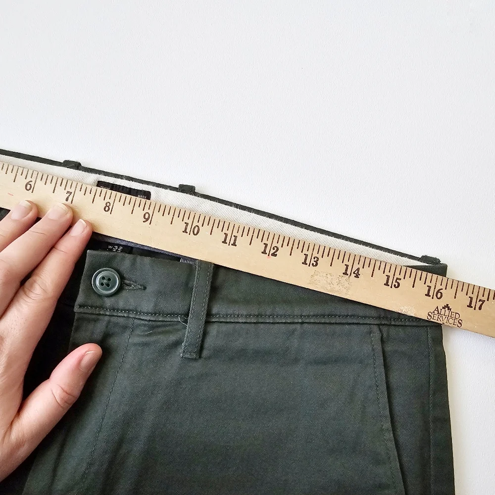 J.Crew Stretch Chino Pants Green Men’s 32x34 Slim Cotton Style E1589